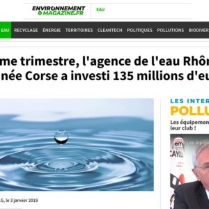 Au 3ème trimestre, l’agence de l’eau Rhône-Méditerranée Corse a investi 135 millions d’euros