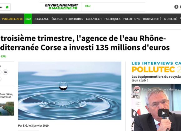 Au 3ème trimestre, l’agence de l’eau Rhône-Méditerranée Corse a investi 135 millions d’euros