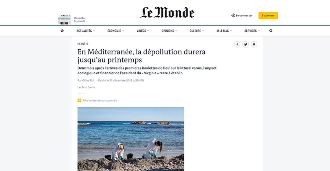 En Méditerranée la dépollution durera jusqu’au printemps