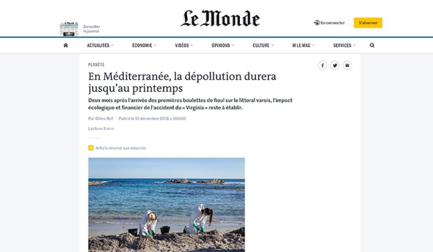 En Méditerranée la dépollution durera jusqu’au printemps